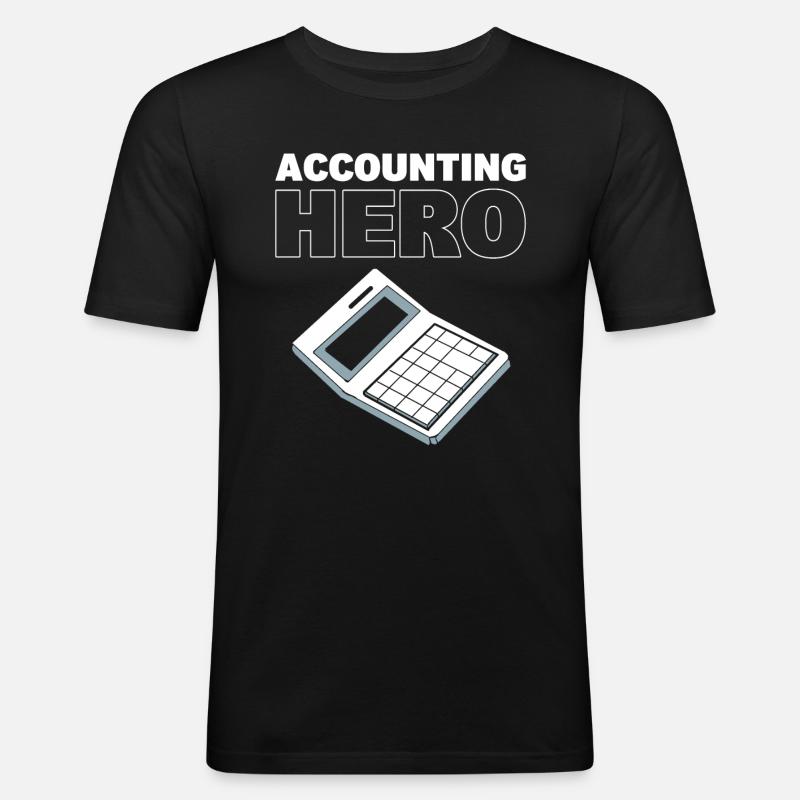 Accounting Hero Buchhalter - Männer Slim Fit T-Shirt - Schwarz