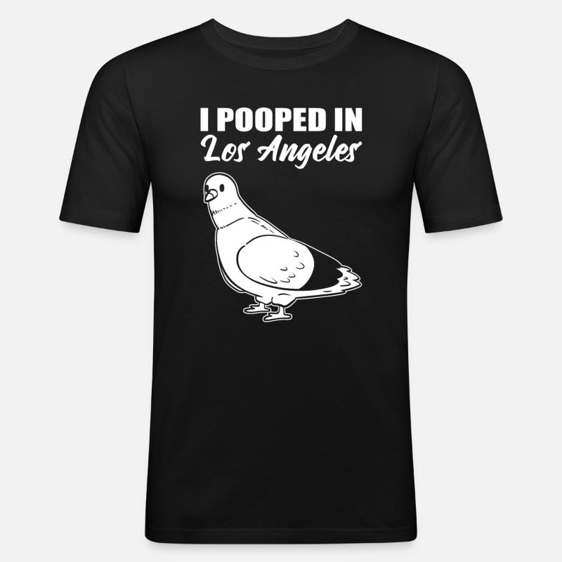 Lustige Taube Vogelbeobachter - Männer Slim Fit T-Shirt - Schwarz