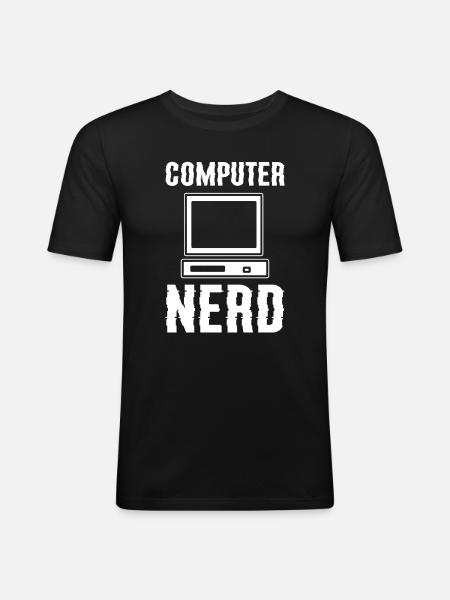 Computer Nerd Computerspezialist - Männer Slim Fit T-Shirt - Schwarz
