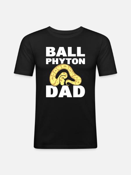 Ball Python Dad Serpentologe - Männer Slim Fit T-Shirt - Schwarz