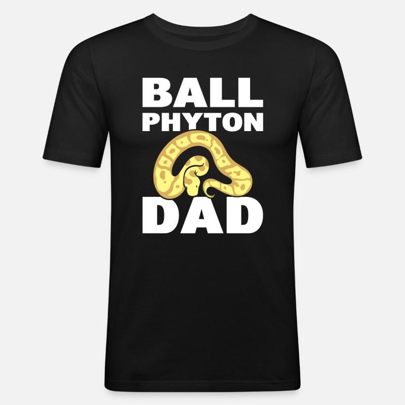 Ball Python Dad Serpentologe - Männer Slim Fit T-Shirt - Schwarz