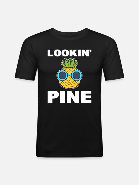 Ananas Wortspiele Fruchtbar - Männer Slim Fit T-Shirt - Schwarz