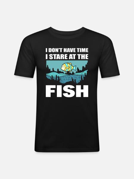 Fischliebhaber Fischer - Männer Slim Fit T-Shirt - Schwarz