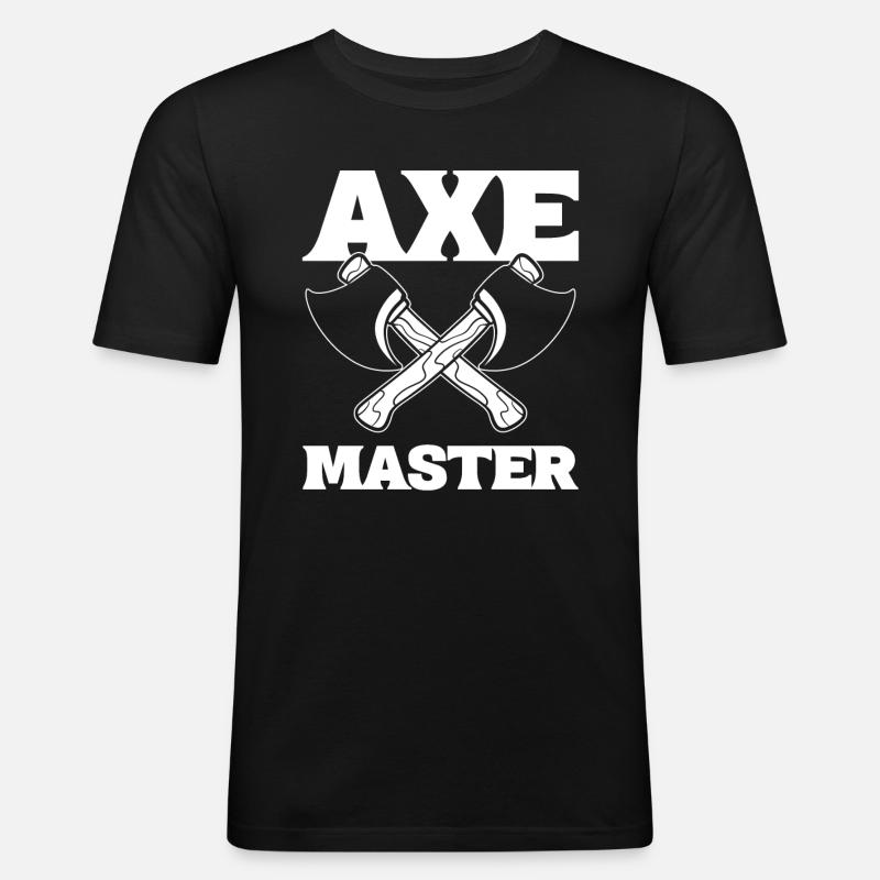 Axe Master Holzarbeiter - Männer Slim Fit T-Shirt - Schwarz