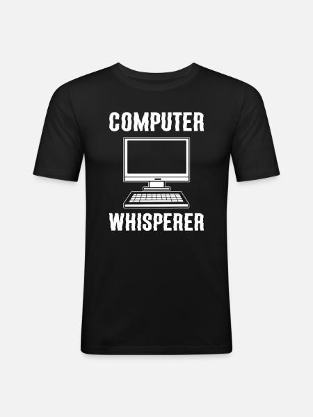Computer Whisperer Web-Entwickler - Männer Slim Fit T-Shirt - Schwarz