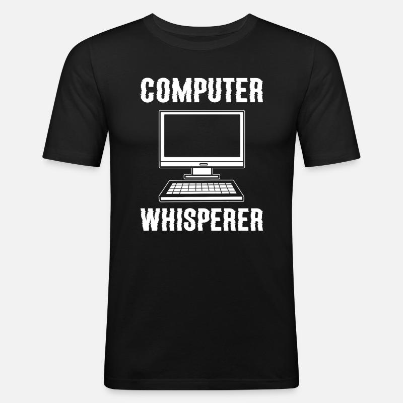 Computer Whisperer Web-Entwickler - Männer Slim Fit T-Shirt - Schwarz