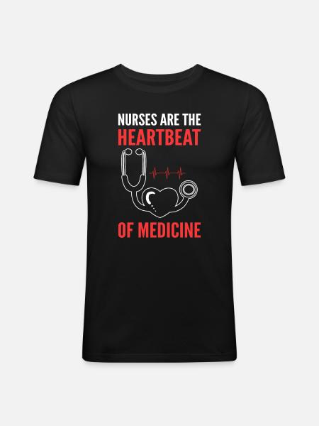 Lustige Krankenschwester - Männer Slim Fit T-Shirt - Schwarz