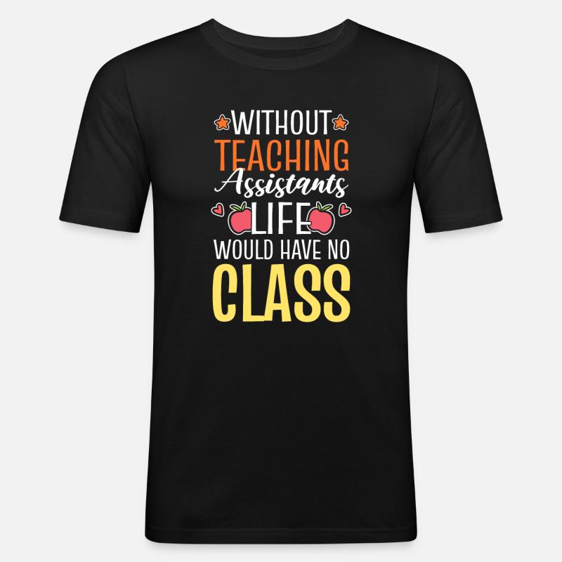 Lustiger Lehrassistent Schullehrer - Männer Slim Fit T-Shirt - Schwarz
