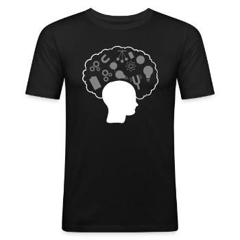 Physik Gehirn Wissenschaftsprofessor - Männer Slim Fit T-Shirt - Schwarz - Vorne - Nik (191cm)