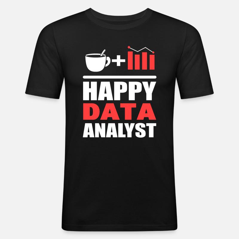 Glücklicher Datenanalyst Systemanalytiker - Männer Slim Fit T-Shirt - Schwarz