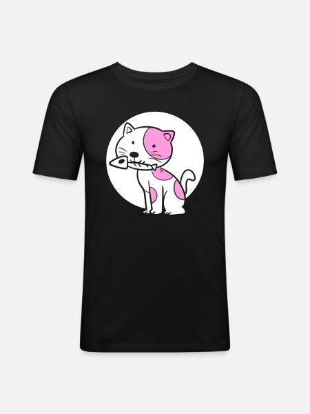 Katzenfischknochen Fischer - Männer Slim Fit T-Shirt - Schwarz