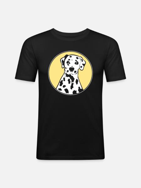Dalmatiner Tierarzt - Männer Slim Fit T-Shirt - Schwarz