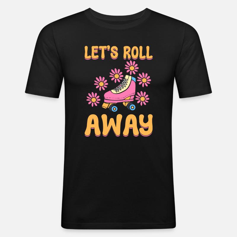 Coole Rollschuhe Eisbahn - Männer Slim Fit T-Shirt - Schwarz