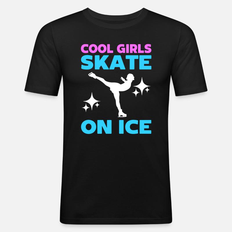 Eislaufliebhaber Eislauftrainer - Männer Slim Fit T-Shirt - Schwarz