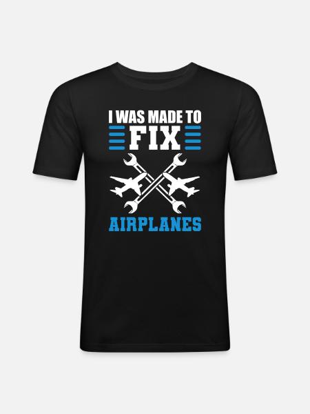 Flugzeugwartung Flugzeugtechniker - Männer Slim Fit T-Shirt - Schwarz