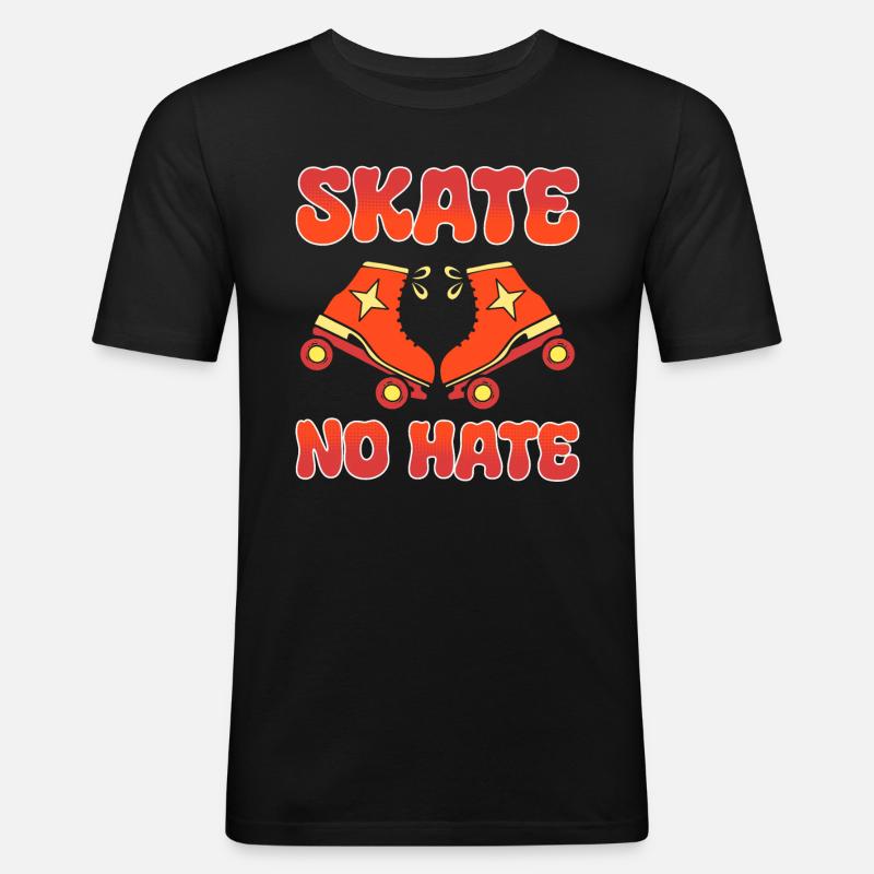 Skate No Hate Rollerblader - Männer Slim Fit T-Shirt - Schwarz