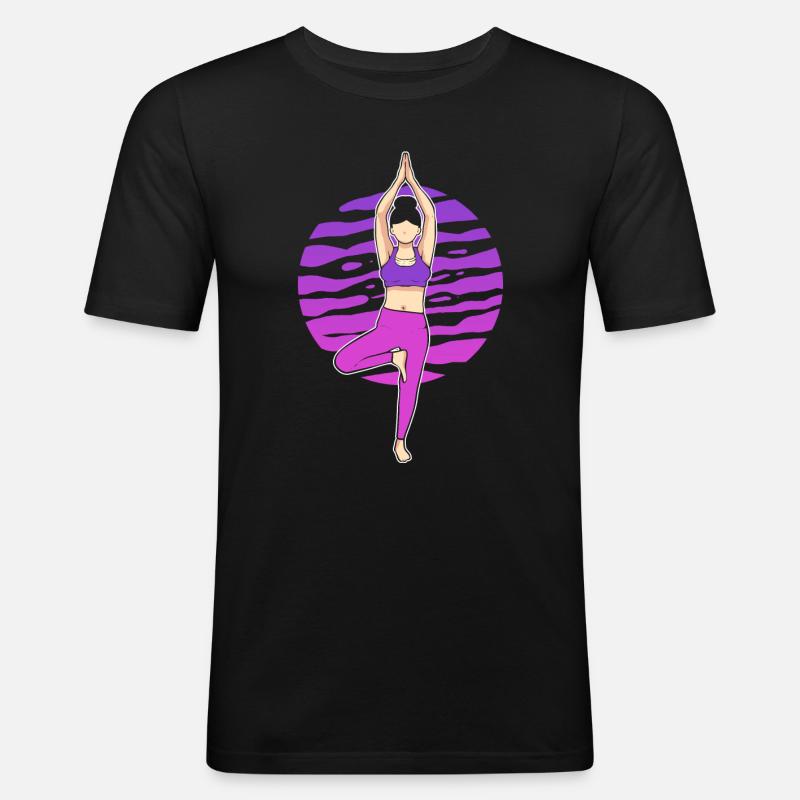 Yoga-Pose Yogalehrer - Männer Slim Fit T-Shirt - Schwarz