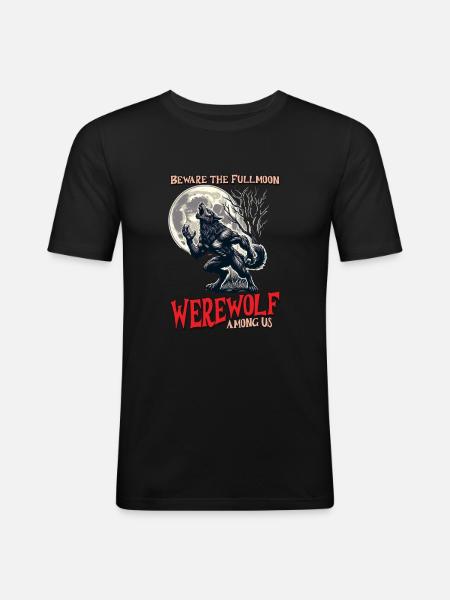 Werewolf - Männer Slim Fit T-Shirt - Schwarz