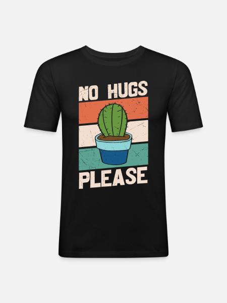 No Hugs Please - Men's Slim Fit T-Shirt - black
