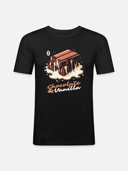 Chocolat et vanille - T-shirt près du corps Homme - noir