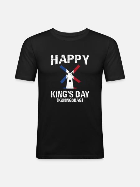 Fête des rois Koningsdag - T-shirt près du corps Homme - noir