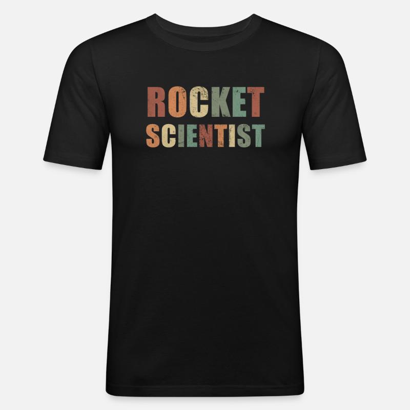 Rocket Scientist Aerospace Engineer Spaceship - Männer Slim Fit T-Shirt - Schwarz