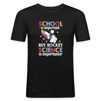Aerospace Engineer School Important Rocket Science - Men's Slim Fit T-Shirt - black - Front - Nik (191cm)