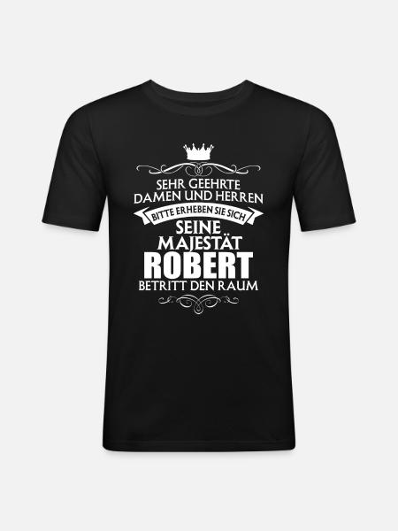 ROBERT - Majestät - Männer Slim Fit T-Shirt - Schwarz