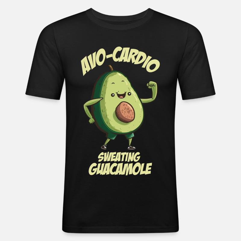 Sweating Guacamole Avocado - Männer Slim Fit T-Shirt - Schwarz