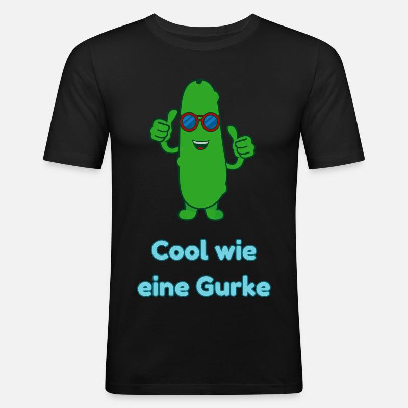 Cool wie eine Gurke - Männer Slim Fit T-Shirt - Schwarz