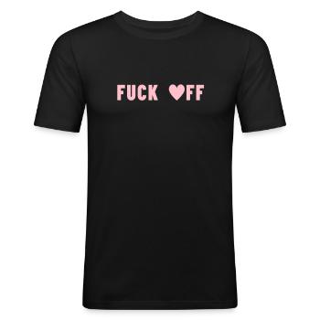 fuck off dictons humour cadeau insulte - T-shirt près du corps Homme - noir - Devant - Nik (191cm)