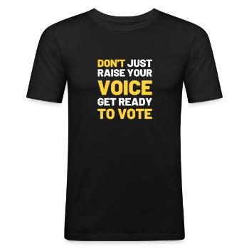 Vote politique parti Justice gouvernement - T-shirt près du corps Homme - noir - Devant - Nik (191cm)
