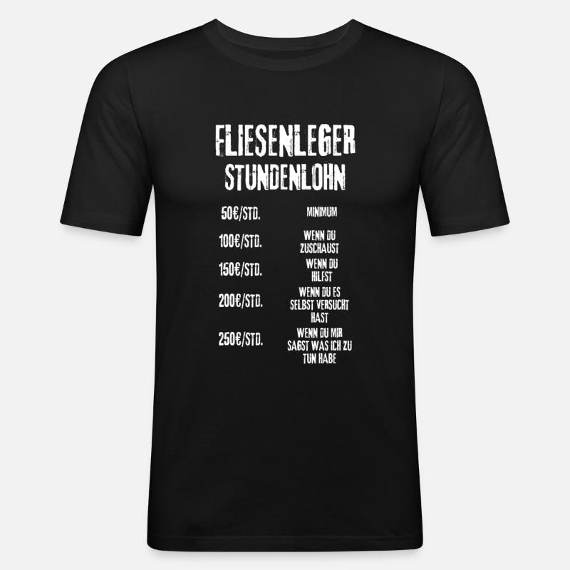 Fliesenleger - Männer Slim Fit T-Shirt - Schwarz