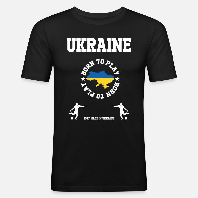 Ukraine - Männer Slim Fit T-Shirt - Schwarz