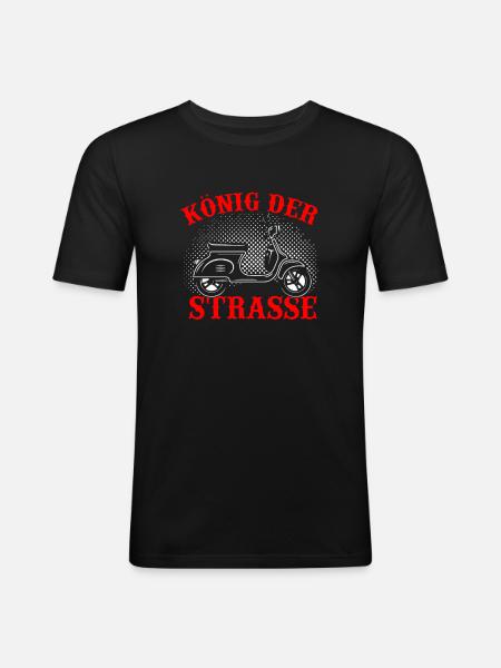 Roller - Männer Slim Fit T-Shirt - Schwarz