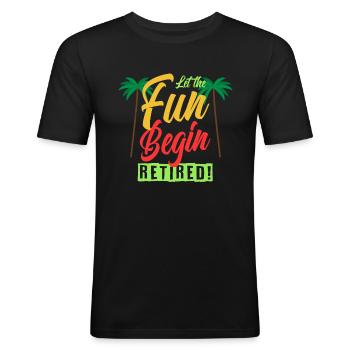Ruhestand Pension Pensionierung - Männer Slim Fit T-Shirt - Schwarz - Vorne - Nik (191cm)