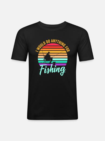 Fishing fish Petri Heil - Men's Slim Fit T-Shirt - black