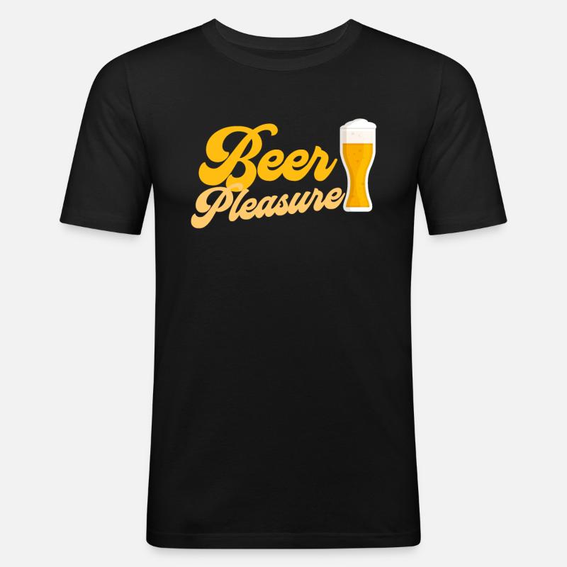 Bier Bierzelt - Männer Slim Fit T-Shirt - Schwarz