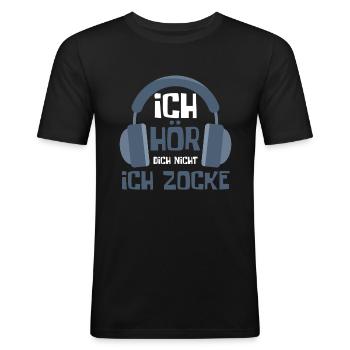 Gaming Game Gamer - Männer Slim Fit T-Shirt - Schwarz - Vorne - Nik (191cm)