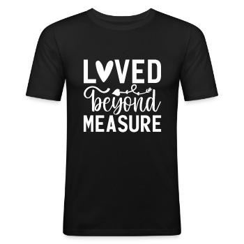 Loved Beyond Measure - Men's Slim Fit T-Shirt - black - Front - Nik (191cm)