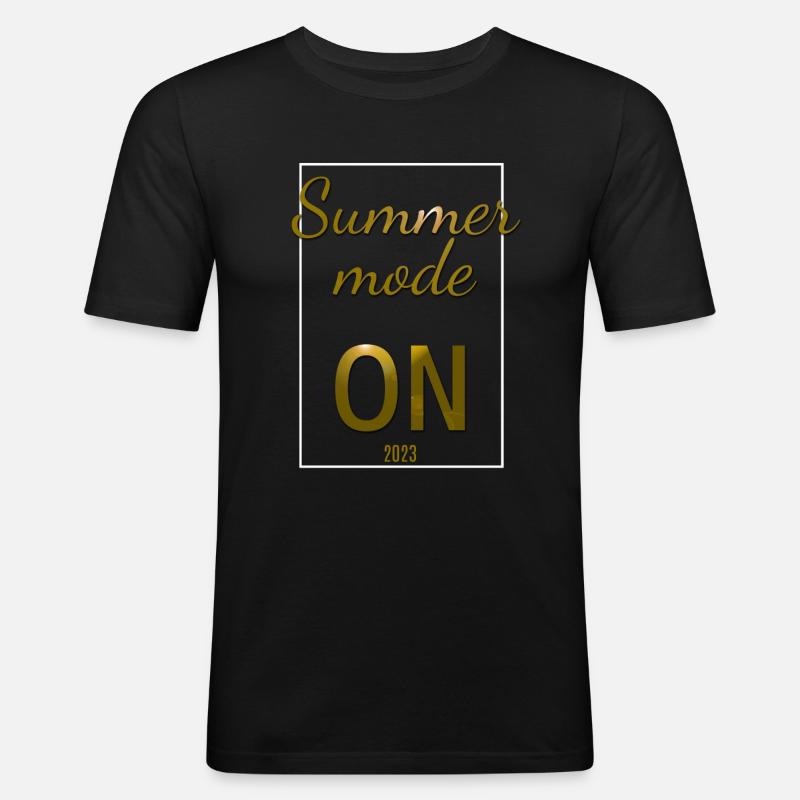Summer mode ON - 2023 - Männer Slim Fit T-Shirt - Schwarz