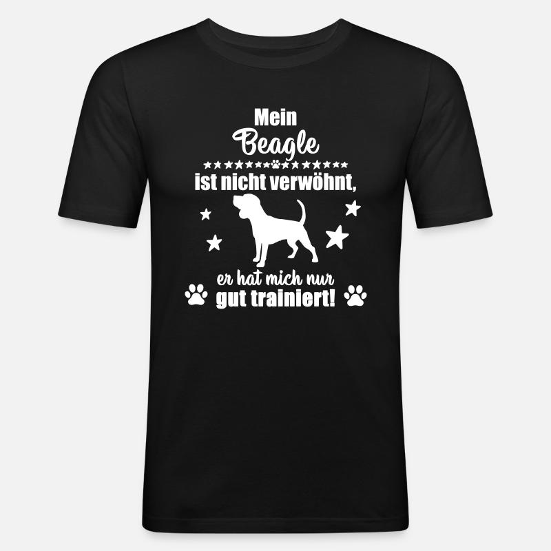 Beagle - witziges Statement! - Männer Slim Fit T-Shirt - Schwarz