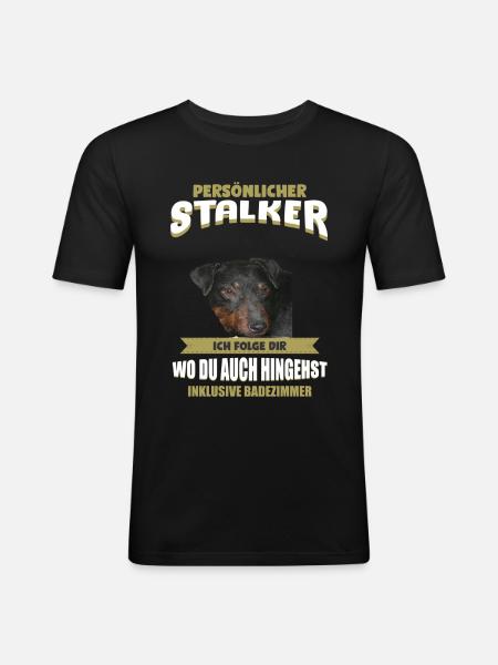 Deutscher Jagdterrier - Jagdterrier - Männer Slim Fit T-Shirt - Schwarz