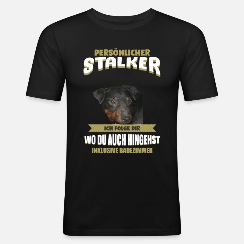 Deutscher Jagdterrier - Jagdterrier - Männer Slim Fit T-Shirt - Schwarz
