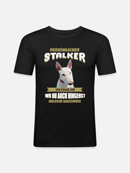 Bullterrier Hund - Bullterrier - Männer Slim Fit T-Shirt - Schwarz