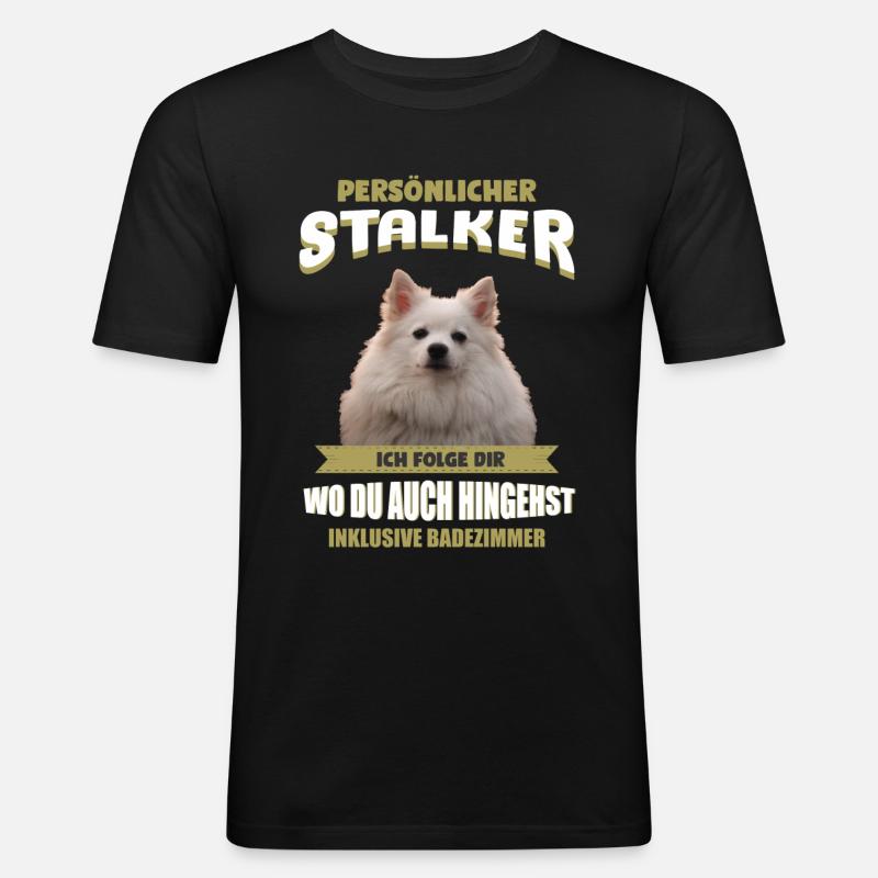Deutscher Spitz Hund - Deutscher Spitz - Männer Slim Fit T-Shirt - Schwarz