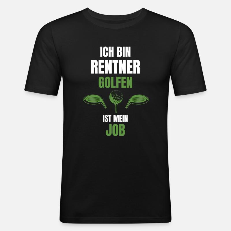 Golf Golfer Rentner Ruhestand - Männer Slim Fit T-Shirt - Schwarz