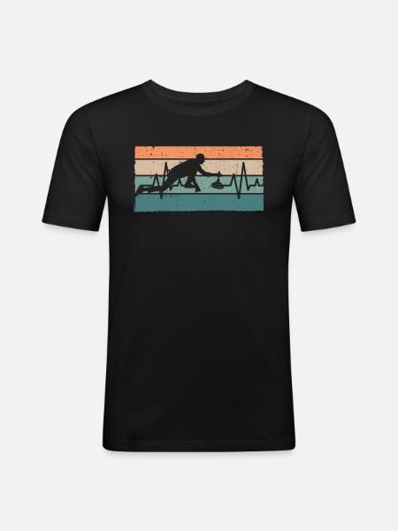 Curling Curling - T-shirt près du corps Homme - noir
