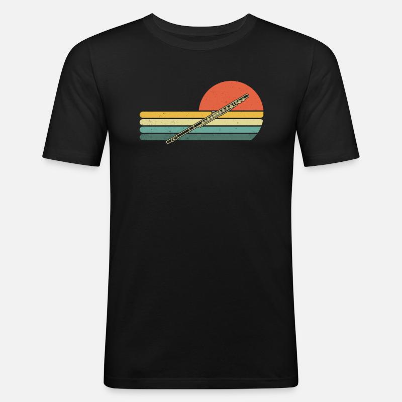 Querflöte Querflötenspieler Querflötist - Männer Slim Fit T-Shirt - Schwarz