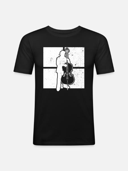 Contrebasse Contrebassiste Contrebassiste - T-shirt près du corps Homme - noir